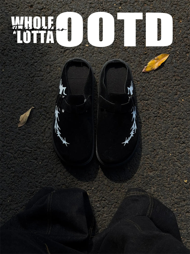 FIRSTCORNER Terra Mule – Retro Leather Clogs for Everyday Comfort