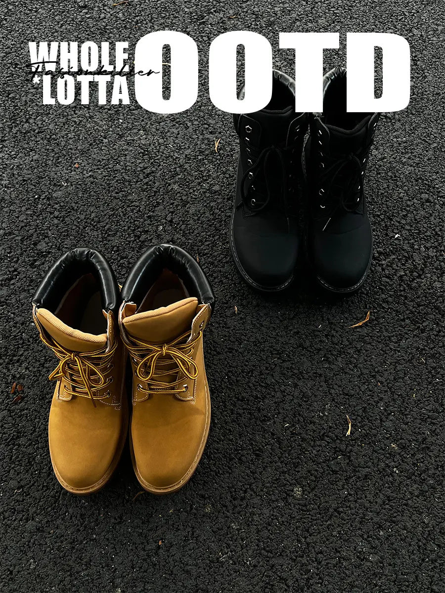 FIRSTCORNER Iron Boot – Retro High-Top Workwear Boots