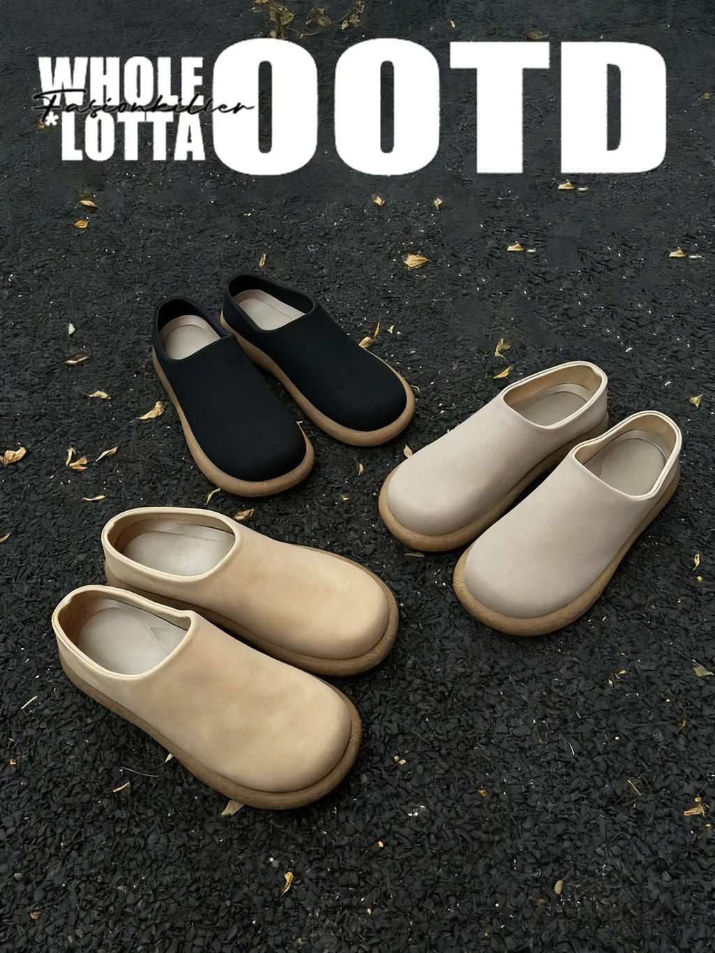 FIRSTCORNER CleanLine Mule – Minimalist Leather Closed-Toe Slip-Ons