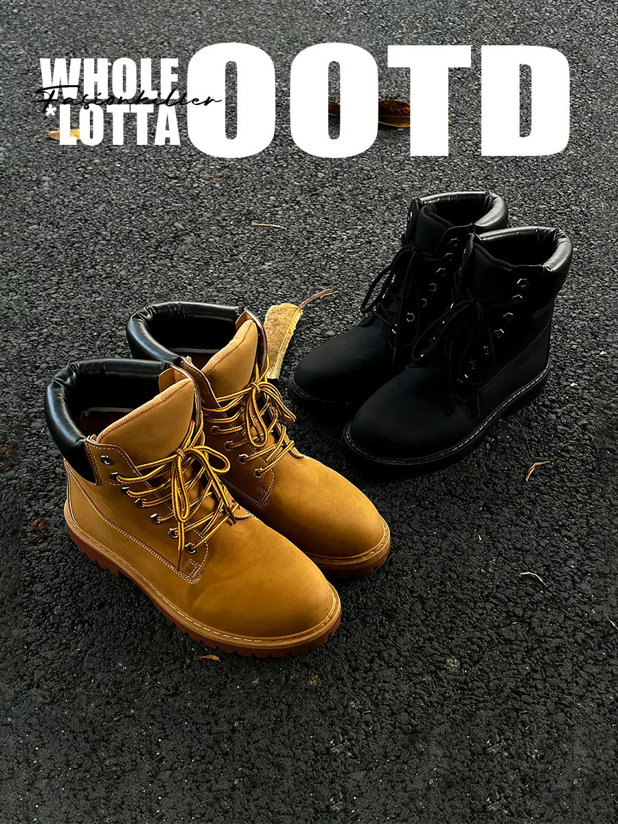 FIRSTCORNER Iron Boot – Retro High-Top Workwear Boots