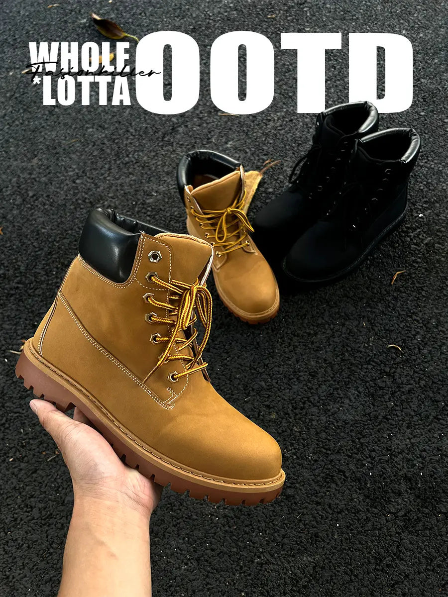 FIRSTCORNER Iron Boot – Retro High-Top Workwear Boots