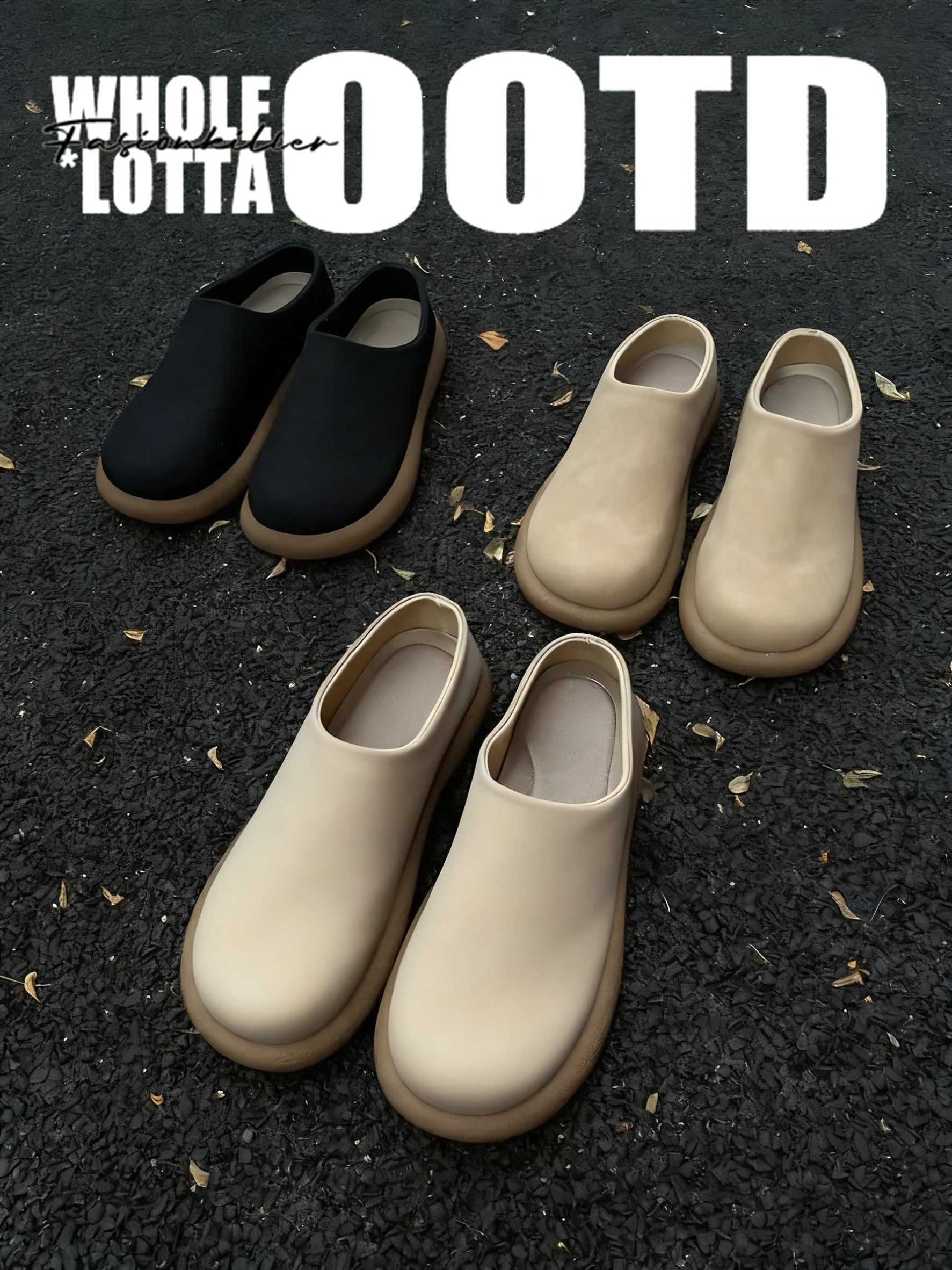 FIRSTCORNER CleanLine Mule – Minimalist Leather Closed-Toe Slip-Ons