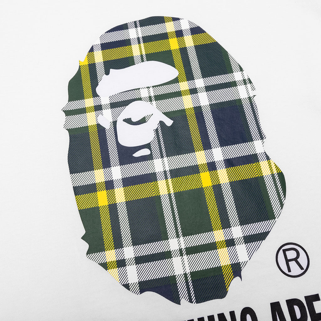 ape Check By Bathing Ape Tee  - White